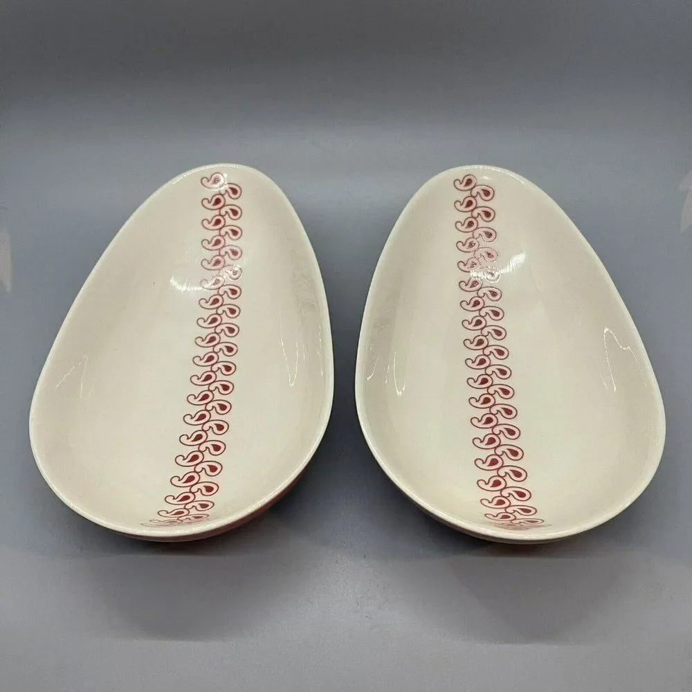 Set of‎ 2 IKEA Of Sweden Burnt Orange Egg Shaped Bowls Dishes 18431